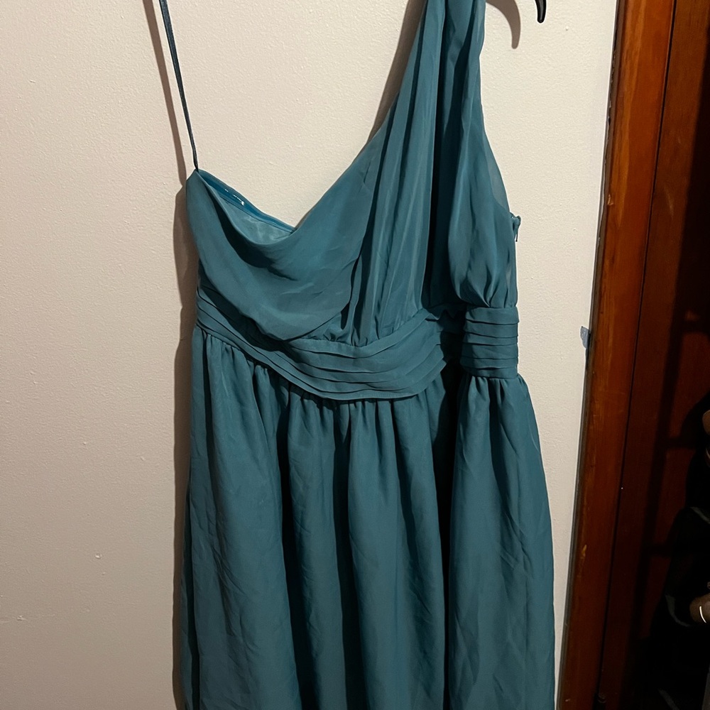 Elegant Teal One-Shoulder Dress